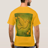 平和の鳩が花開く。 Tシャツ (裏面)