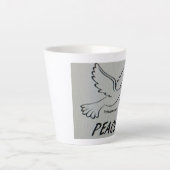 平和の鳩と聖句がデザインされたカップ カフェラテマグ (正面)