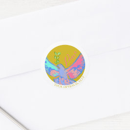 平和の鳩は、戦争の黄色ではない ラウンドシール