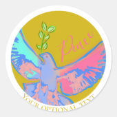 平和の鳩は、戦争の黄色ではない ラウンドシール (正面)