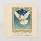 平和の鳩 オリーブの枝の装飾 グリーティングカード シーズンカード (正面/裏面)