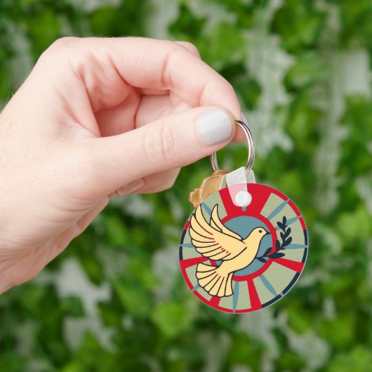 平和の鳩 | キリスト教の信仰 キーホルダー (手)