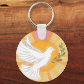 平和の鳩 | キリスト教の信仰 キーホルダー (正面)