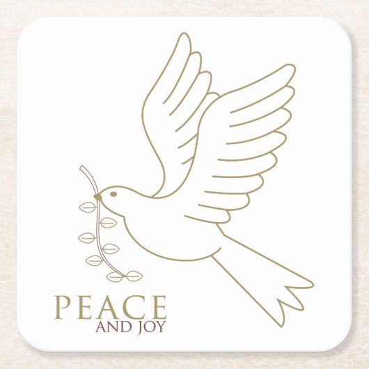 平和の鳩 スクエアペーパーコースター (正面)