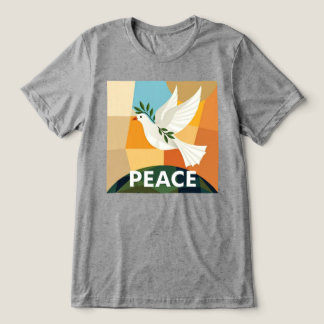 平和の鳩 幾何学Tシャツ トライブレンドTシャツ