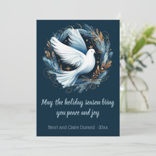 平和の鳩 - 青い葉の wreath の中の (Heiwa no hato - Aoi ha no シーズンカード (スタンド正面)