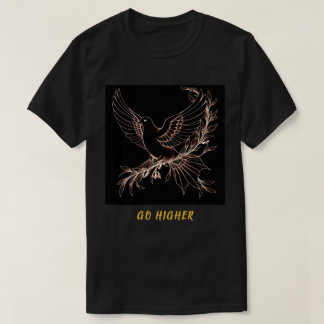平和の鳩 高く飛べ 金色 Tシャツ