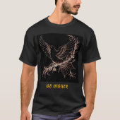 平和の鳩 高く飛べ 金色 Tシャツ (正面)