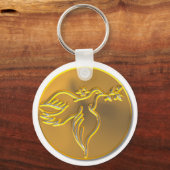 平和の黄金の鳩 – 聖霊 キーホルダー (正面)