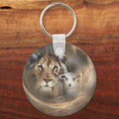 平和の"ライオンの子羊"宗教的な洗礼のギフトイエス キーホルダー (正面)