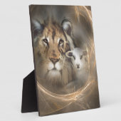 平和の"ライオンの子羊"宗教的な洗礼のギフトイエス フォトプラーク (側面)