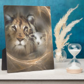 平和の"ライオンの子羊"宗教的な洗礼のギフトイエス フォトプラーク (側面)