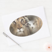 平和の"ライオンの子羊"宗教的な洗礼のギフトイエス 楕円形シール (封筒)