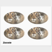 平和の"ライオンの子羊"宗教的な洗礼のギフトイエス 楕円形シール (シート)