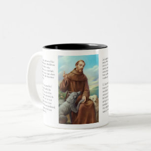 平和のAssisiの祈りの言葉のSt Francis ツートーンマグカップ