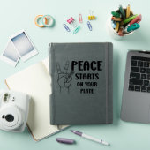 平和はあなたのプレート、ビーガン行動に始まる シール (iPad Cover)