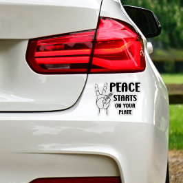 平和はあなたのプレート、ビーガン行動に始まる シール