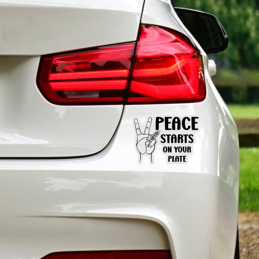 平和はあなたのプレート、ビーガン行動に始まる シール