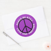 平和はまだ明るい紫を愛し合う ラウンドシール (封筒)