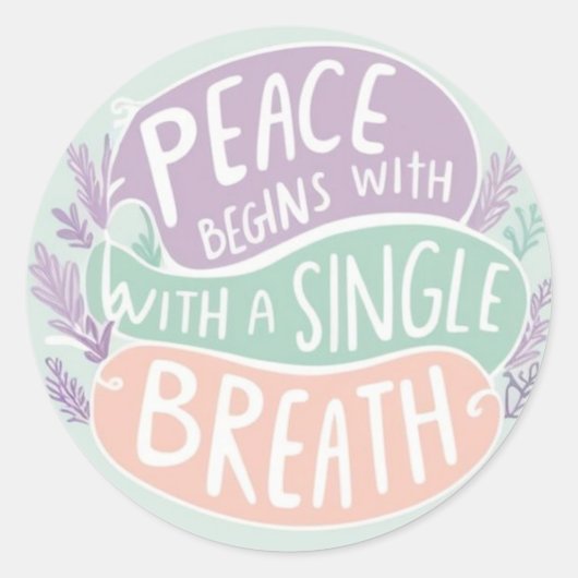 平和はステッカーで始まる ラウンドシール (正面)