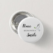 平和はスマイル鳩引用文 缶バッジ (正面&裏面)
