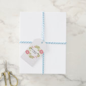 平和はピンクのスマイルで始まるフローラ ギフトタグ (より糸付き)