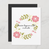 平和はピンクのスマイルで始まるフローラ シーズンカード (正面/裏面)