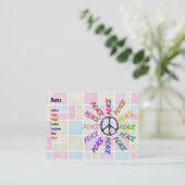 平和は円を言い表わします 名刺 (スタンド正面)