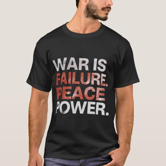 平和は力 – 反戦タイポグラフィTシャツ Tシャツ (正面)