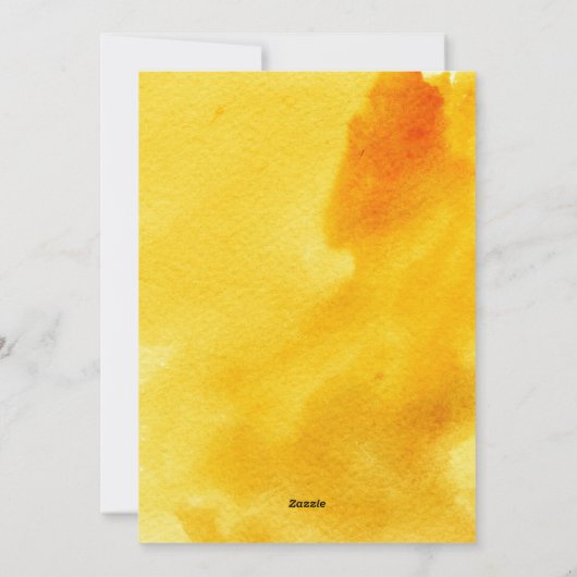 平和は喜び黄色の水の色と鳩クリスマス シーズンカード (裏面)