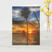 平和は川のメッセージカードを好みます カード (黄色い花)