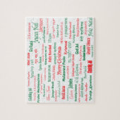 平和は幸せなメリークリスマス多くの言語共存します ジグソーパズル (縦)