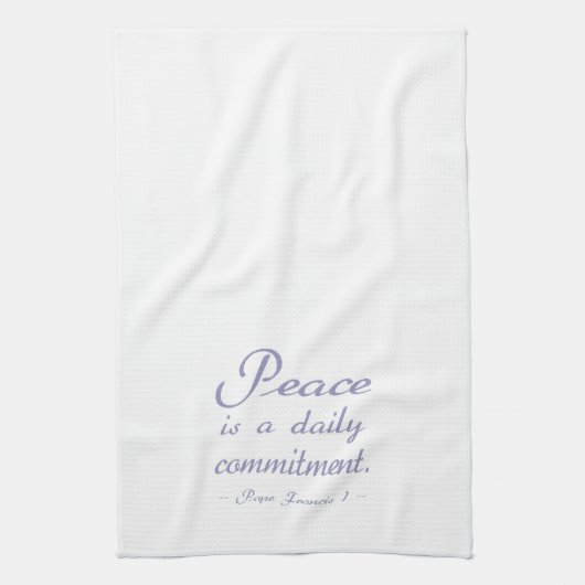 平和は日々の誓い 名言 キッチンタオル (縦)