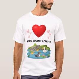 平和は自宅から始まるTシャツ | 落ち着いたマインドフルな暮らし Tシャツ