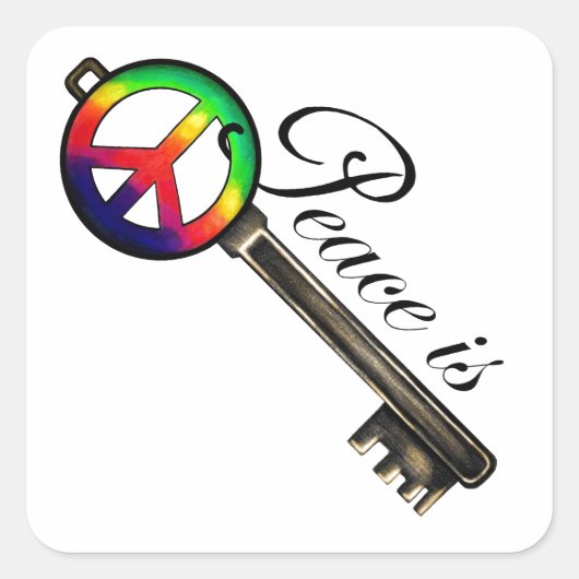 平和は鍵 スクエアシール (正面)