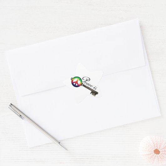 平和は鍵 星シール (封筒)