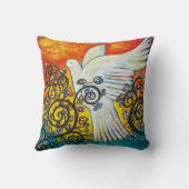 平和は鳩の枕で飛びました クッション (裏面)