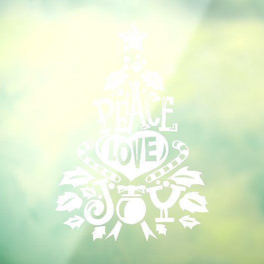 平和は、クリスマスの賛美白を愛する ウィンドウサイン (シート3)