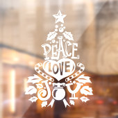 平和は、クリスマスの賛美白を愛する ウィンドウサイン (シート2)