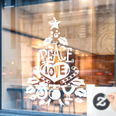 平和は、クリスマスの賛美白を愛する ウィンドウサイン (カフェ窓)