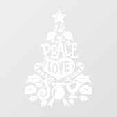 平和は、クリスマスの賛美白を愛する ウィンドウサイン (シート)