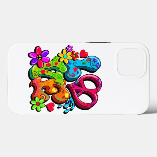 平和へのサインアンチ戦争を支援するヒッピー・ラブ・ケースメイトi Case-Mate iPhoneケース (裏面 (横))