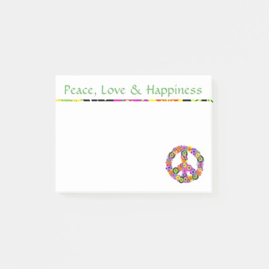 平和へのサイン平和への愛と幸福 ポストイット (正面)