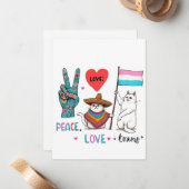 平和への愛とトランスジェンダーLGBTQトランスジェンダー ノートカード (正面/裏面インサイチュ)