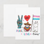平和への愛とトランスジェンダーLGBTQトランスジェンダー ノートカード (正面/裏面)