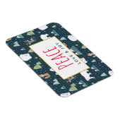 平和への愛と喜びかわいいクリスマス動物のパターン マグネット (右側)