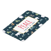 平和への愛と喜びかわいいクリスマス動物のパターン マグネット (左側)