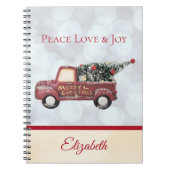 平和への愛と喜びのおもちゃのトラック、メリークリスマス ノートブック (正面)