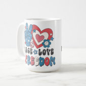 平和への愛と自由はファシズムではない コーヒーマグカップ (正面左)