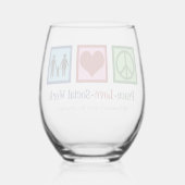 平和への愛のソーシャルワークギフト ステムなしワイングラス (裏面)